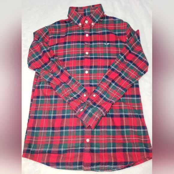 Vineyard Vines Red and Green Plaid Button Down Shirt - Picture 1 of 9